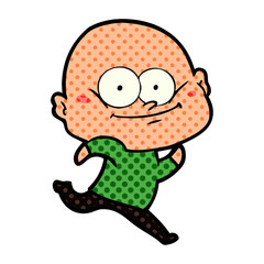 cartoon bald man staring