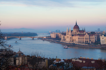 Fototapeta na wymiar View at Budapest, parliament, Hungary