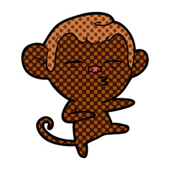 cartoon suspicious monkey