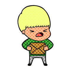 cartoon stressed man