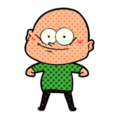 cartoon bald man staring