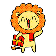 happy cartoon lion