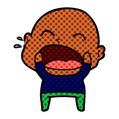 cartoon shouting bald man