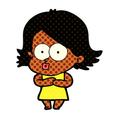 cartoon girl pouting