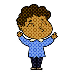 cartoon man shrugging