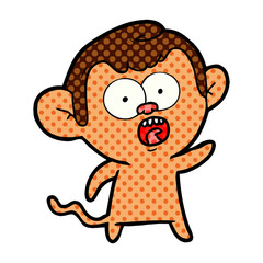 cartoon shocked monkey