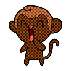 Obraz premium cartoon laughing monkey