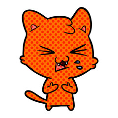 cartoon cat hissing