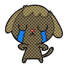 cute cartoon dog crying