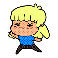 cartoon angry girl