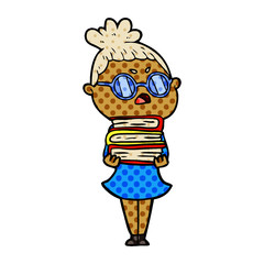 cartoon annoyed woman