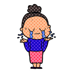 cartoon crying old lady