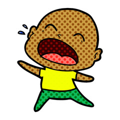cartoon shouting bald man