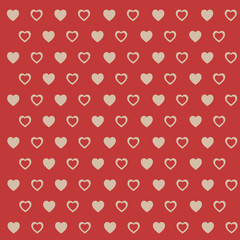 recurrent heart shape drawing vector on white background