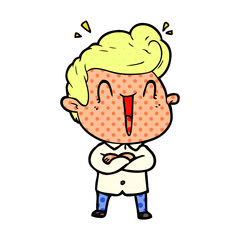 cartoon excited man