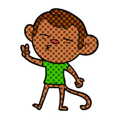 cartoon suspicious monkey