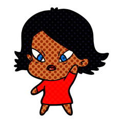 cartoon stressed woman