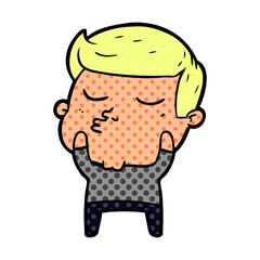 cartoon model guy pouting