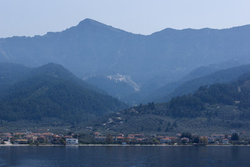 Fototapeta na wymiar Panorama of Thasopoula Island, East Macedonia and Thrace, Greece