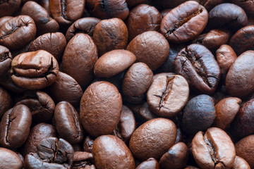 Roasted cofee beans as background