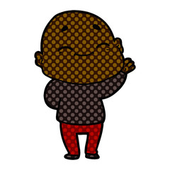 Obraz premium cartoon happy bald man