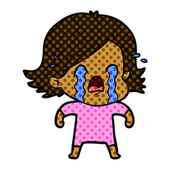 cartoon woman crying