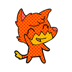 happy cartoon fox