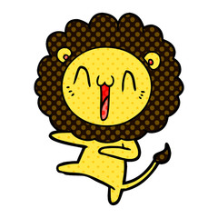 happy cartoon lion