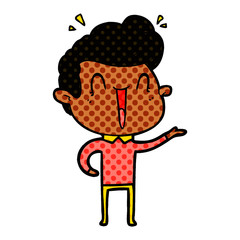 cartoon excited man
