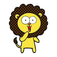 happy cartoon lion