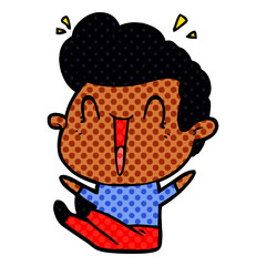 cartoon excited man
