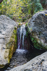 Small Waterfall in the gorge of Richtis at winter, Crete, Greece.