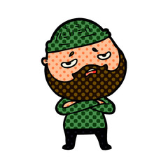 cartoon worried man with beard
