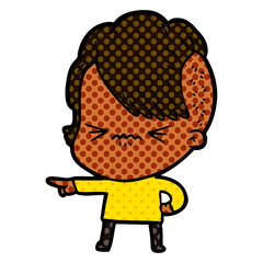 cartoon annoyed hipster girl