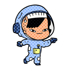 Obraz premium cartoon astronaut woman