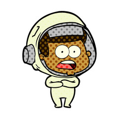 cartoon surprised astronaut
