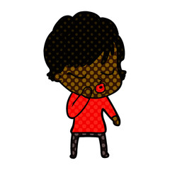 cartoon woman with eyes shut