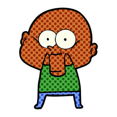 cartoon bald man staring