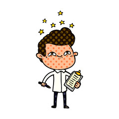 cartoon excited man