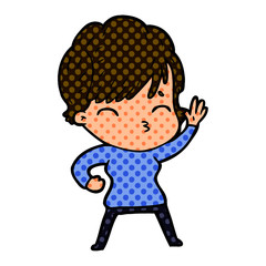 cartoon woman thinking