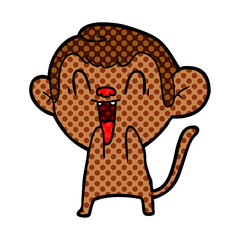 cartoon laughing monkey
