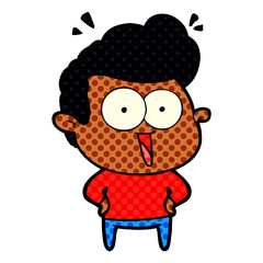 cartoon excited man