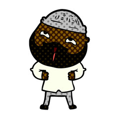 Fototapeta premium cartoon happy bearded man