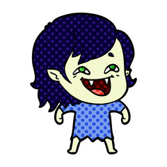 cartoon laughing vampire girl