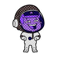 cartoon laughing astronaut