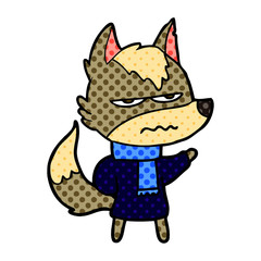cartoon annoyed wolf