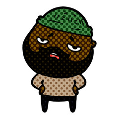 cartoon worried man with beard