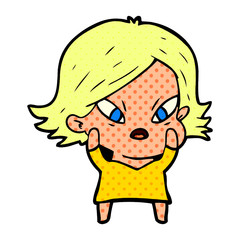 cartoon stressed woman