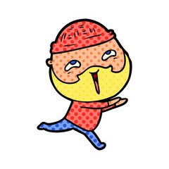 cartoon happy bearded man