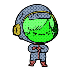 cartoon astronaut woman
